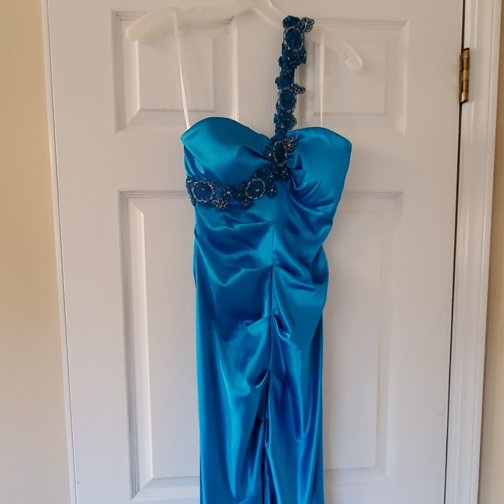 Bright Blue Mermaid Prom Dress